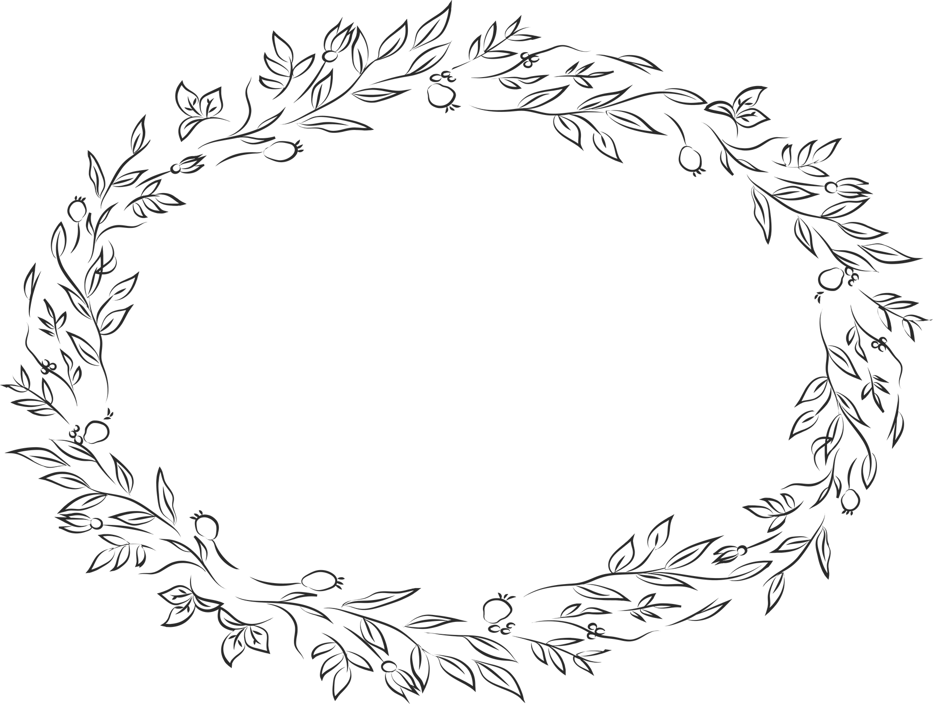 Vintage floral landscape oblong