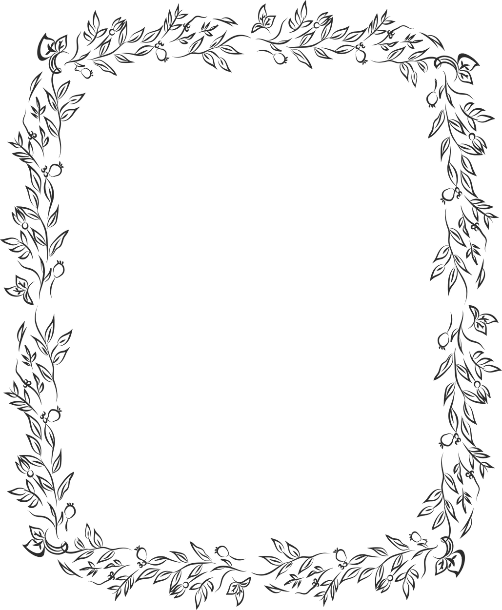 Vintage floral vertical rectangle